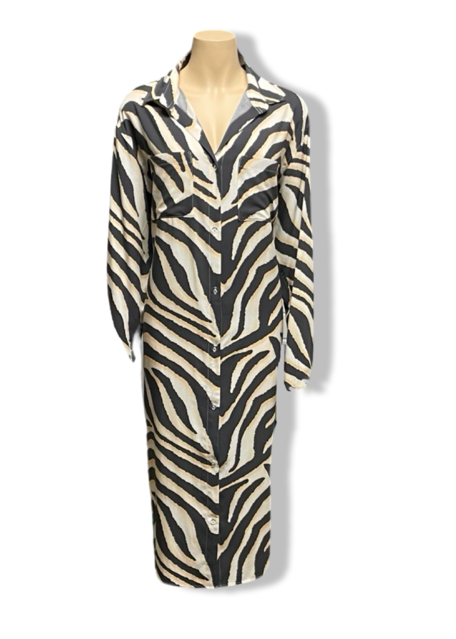 Africa 3/4 Length Shirt Dress